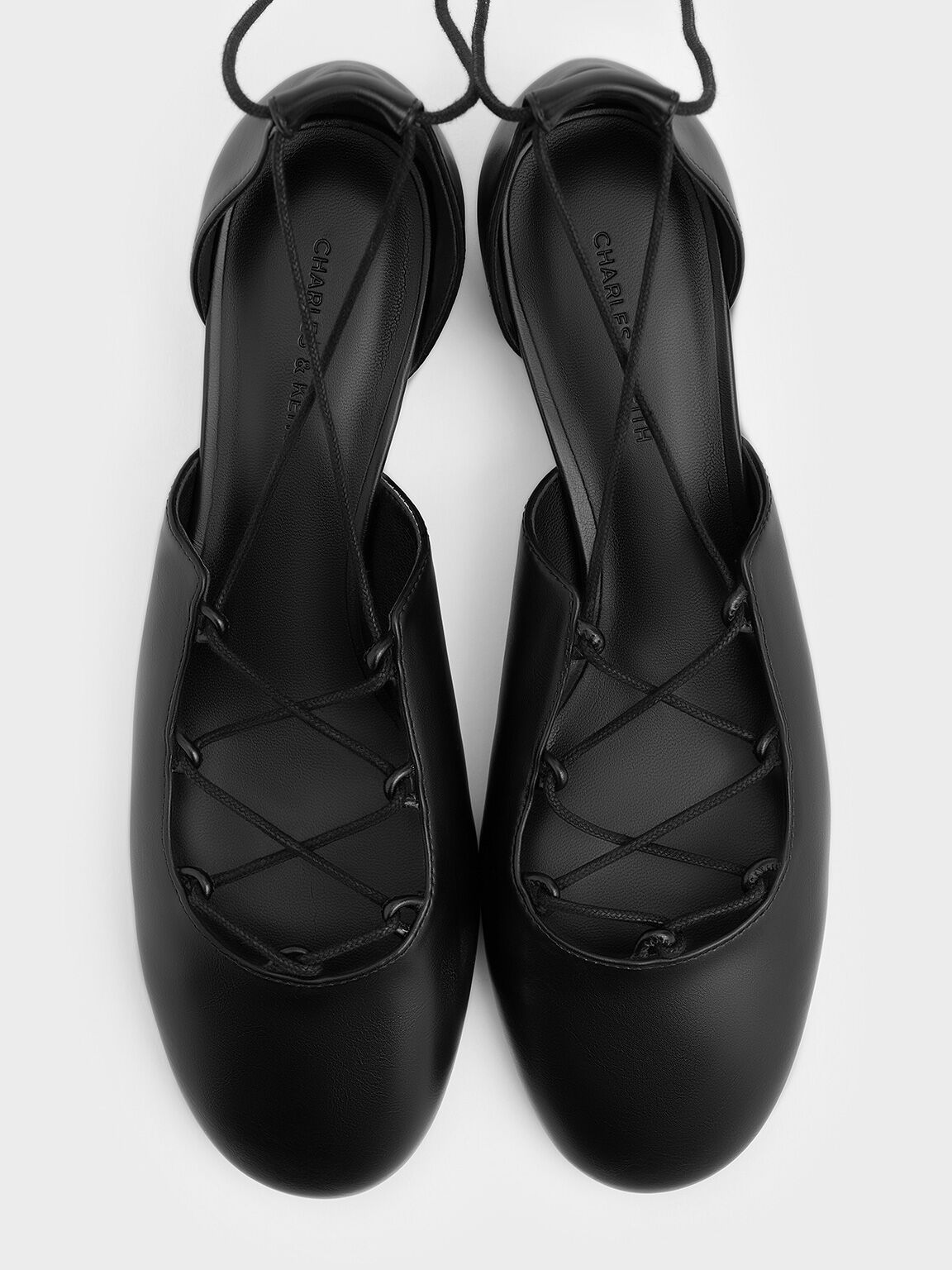 Tacones d'Orsay con tiras para atar, Negro, hi-res