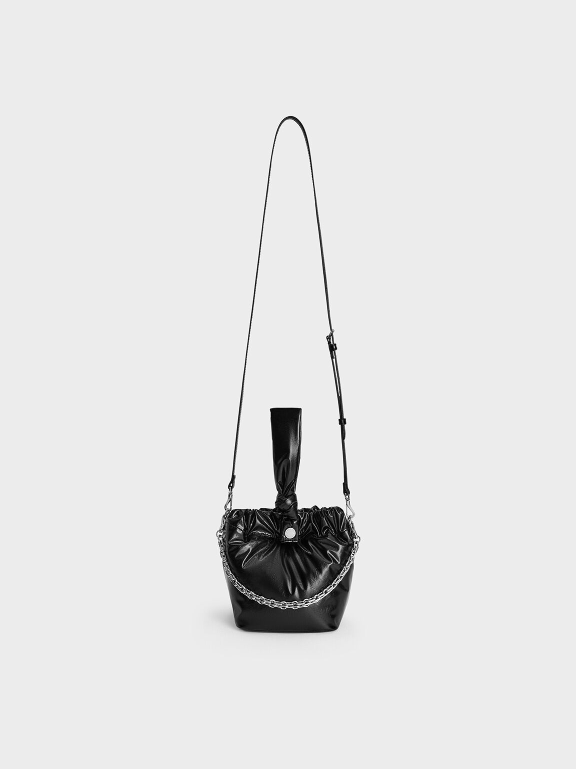 Bolso dumpling Caia con nudos, Noir, hi-res