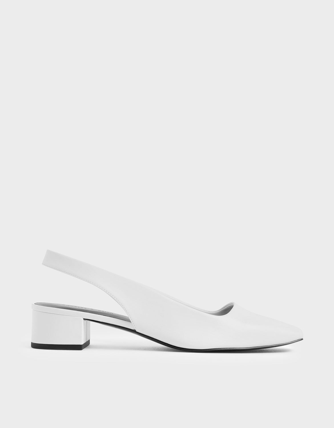 block heel white