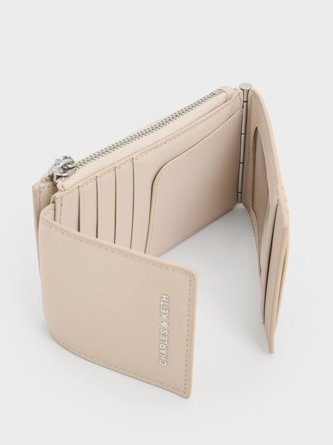 Calla Bi-Fold Side-Zip Card Holder, Oat, hi-res