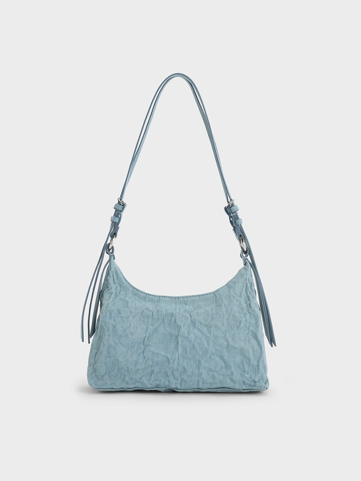 Sac hobo en denim Lark, Bleu Denim, hi-res