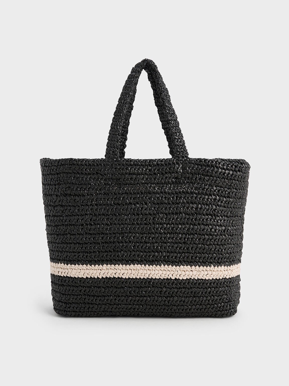 Bolso tote Allegra tejido, Negro, hi-res