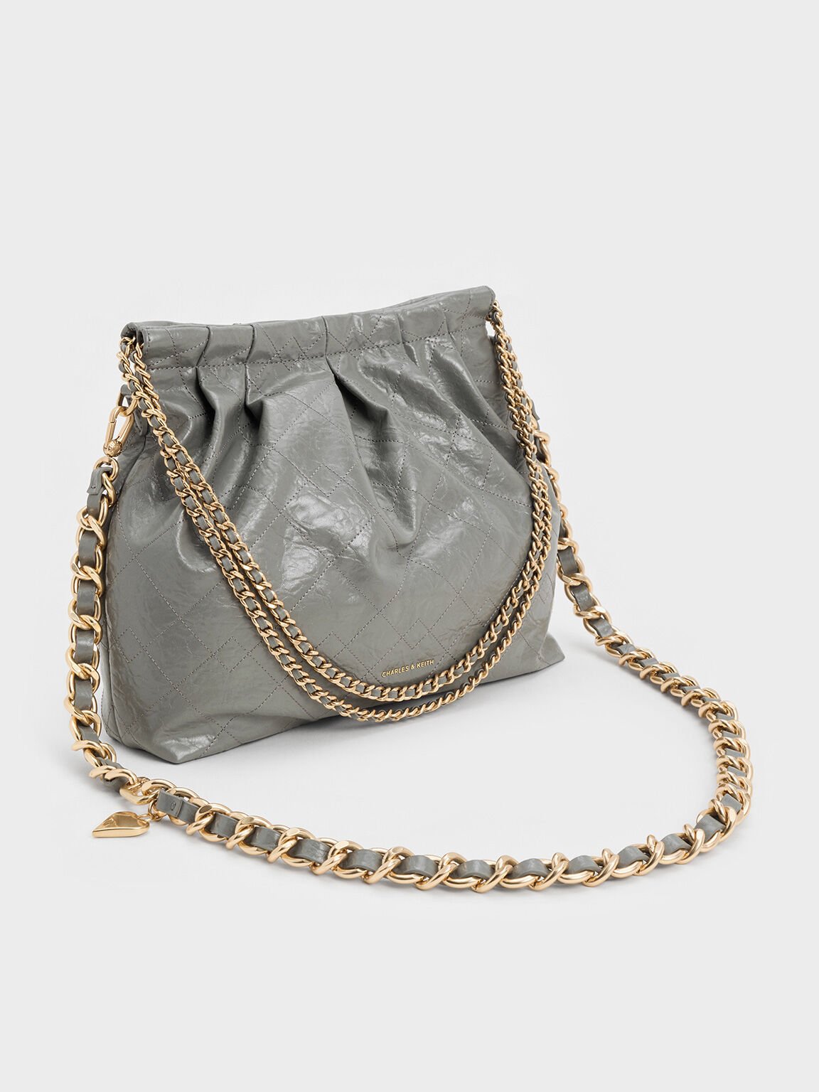 Bolso hobo Duo con doble cadena, Gris, hi-res