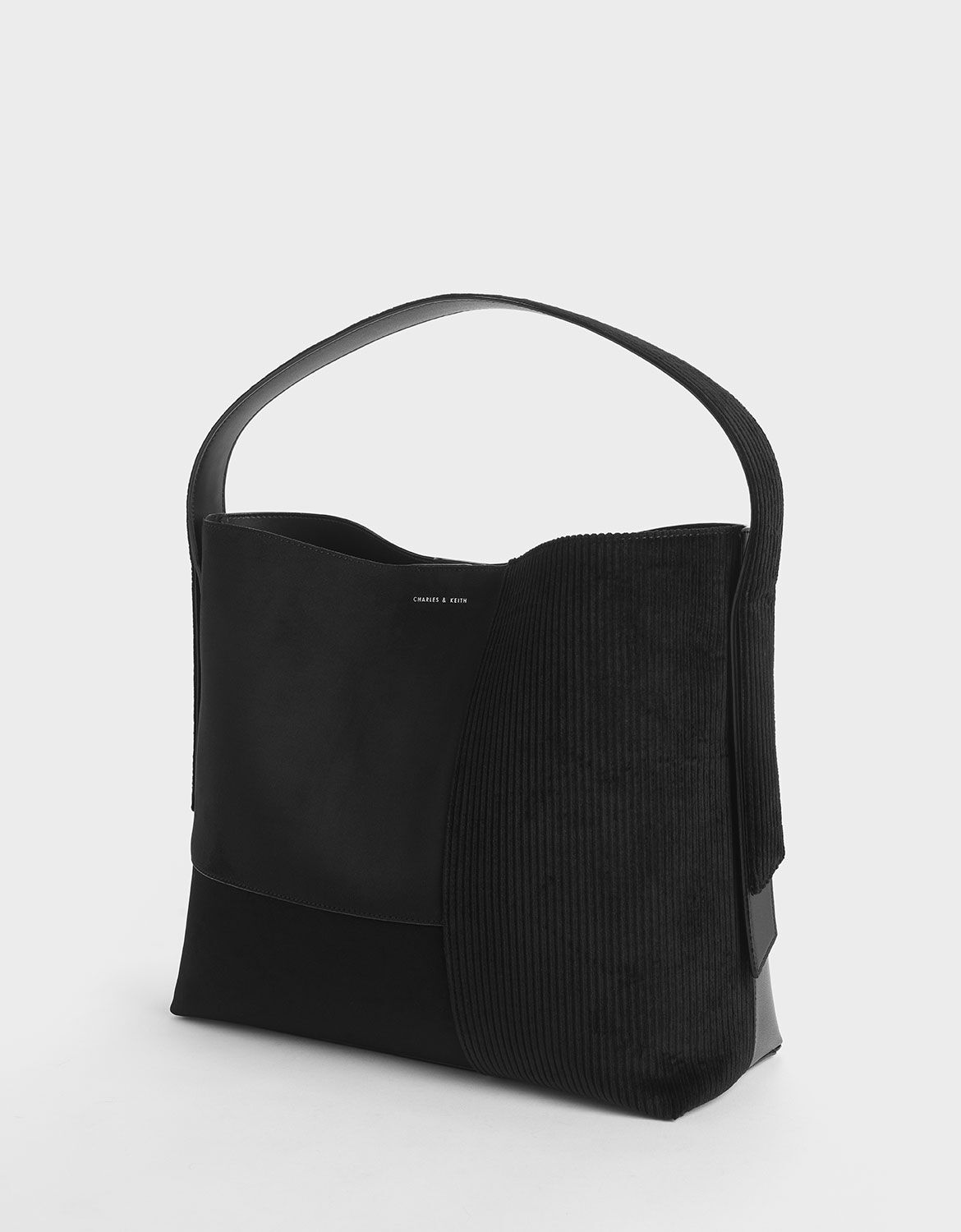 black corduroy tote bag