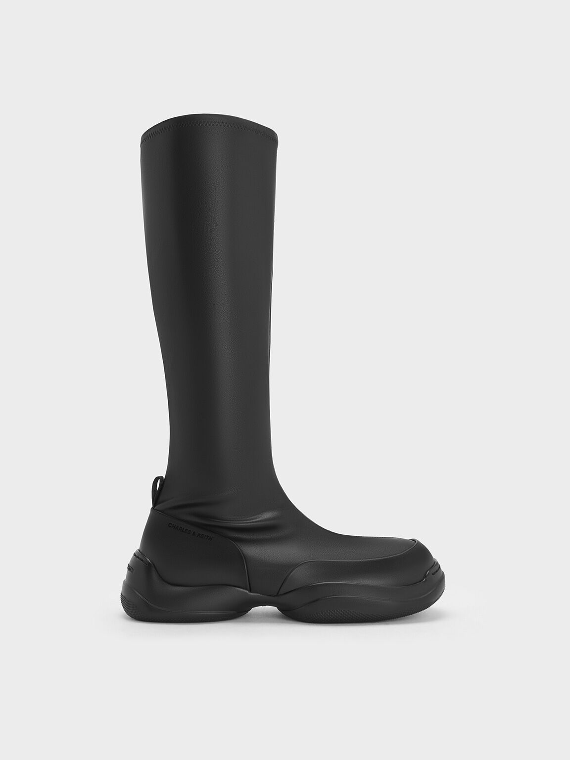 Bottes à hauteur de genou et fermeture éclair latérale Casey, Noir, hi-res