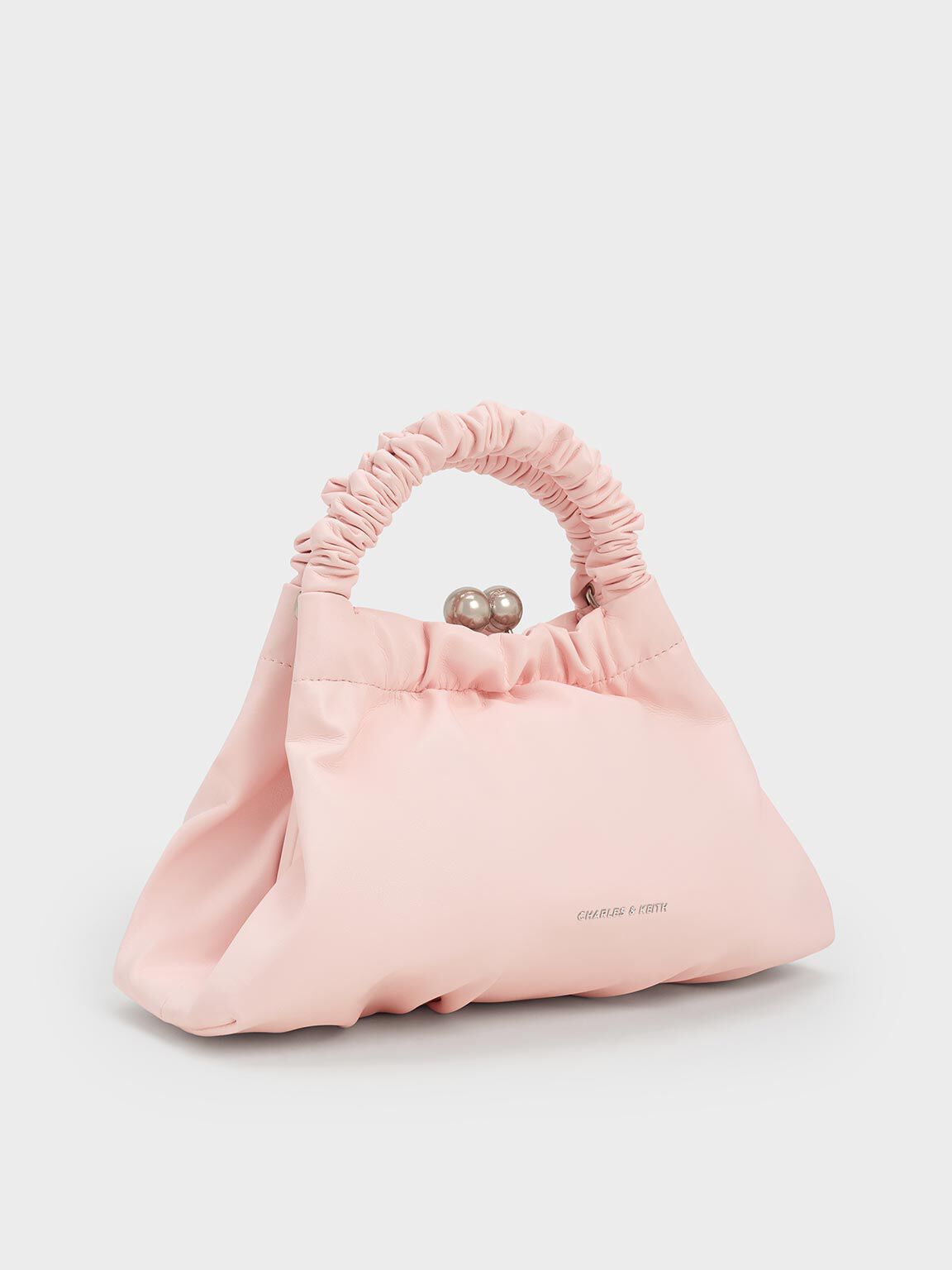 Eve Ruched-Handle Trapeze Bag, Light Pink, hi-res