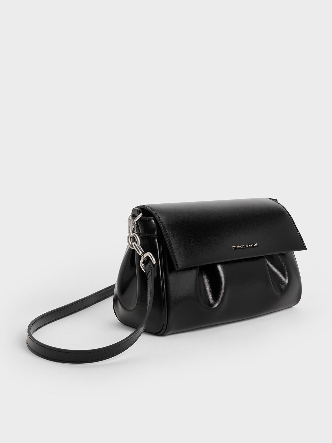 Calla Front Flap Chain-Handle Bag, Noir, hi-res