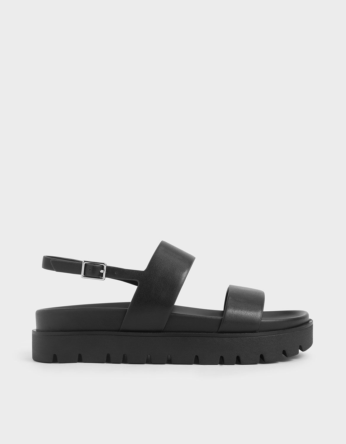 Black Flatform Sandals | CHARLES \u0026 KEITH EU