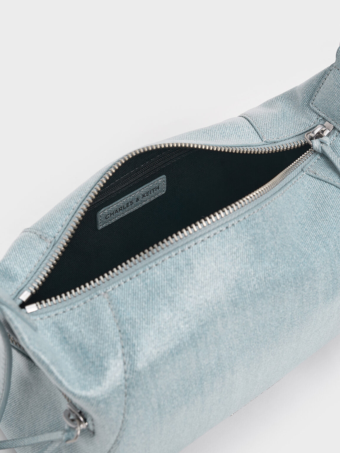 Sac hobo en denim Xylia, Bleu Denim, hi-res