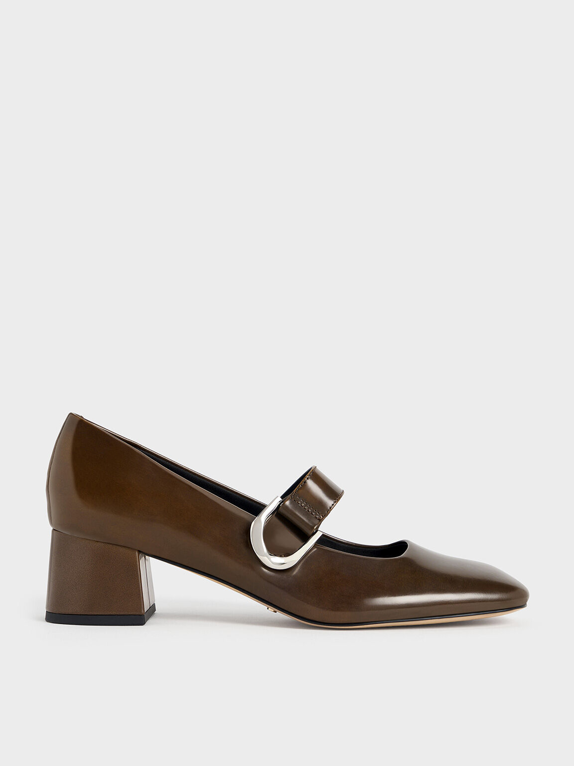 Gabine Leather Mary Jane Pumps, Brown, hi-res