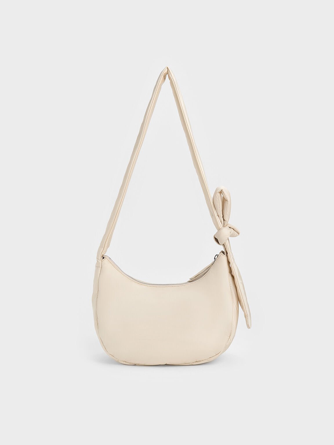 Sac hobo en nylon à noeud Delilah, Oat, hi-res