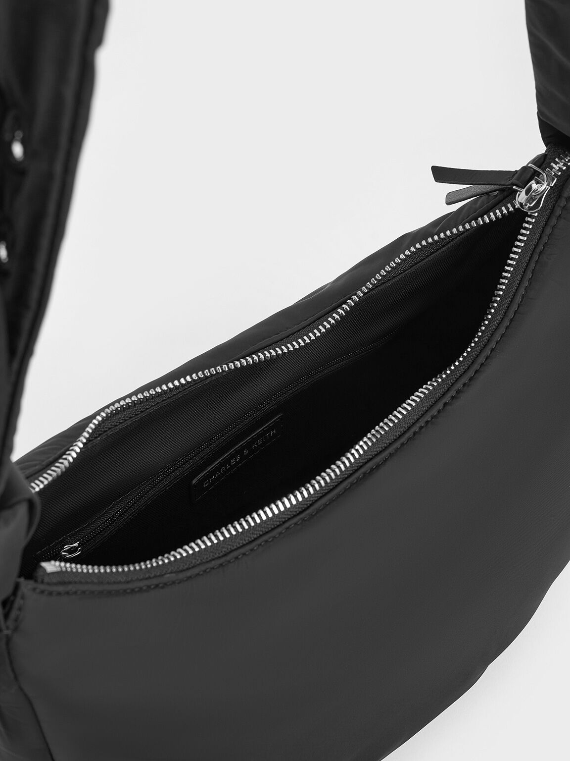 Delilah Nylon Knotted Hobo Bag, Noir, hi-res