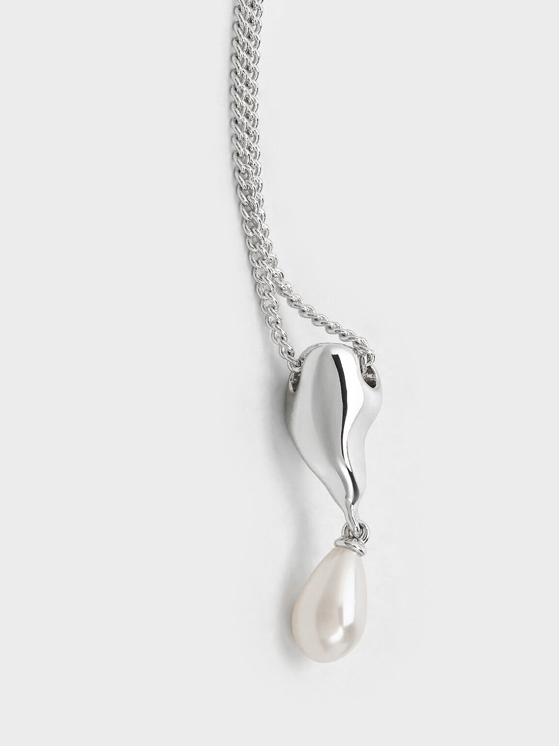 Collier goutte à perle Corrine, Argent, hi-res