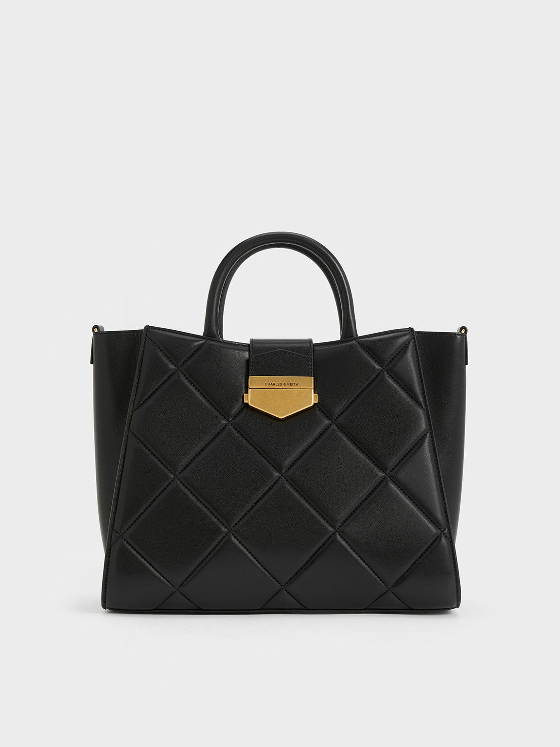 Vertigo Quilted Tote Bag - Black