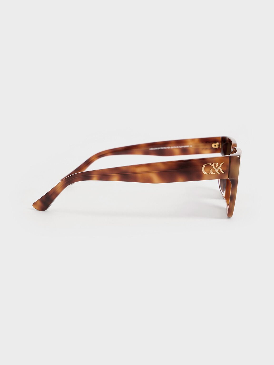 Recycled Acetate Tortoiseshell Angular Sunglasses, T. Shell, hi-res