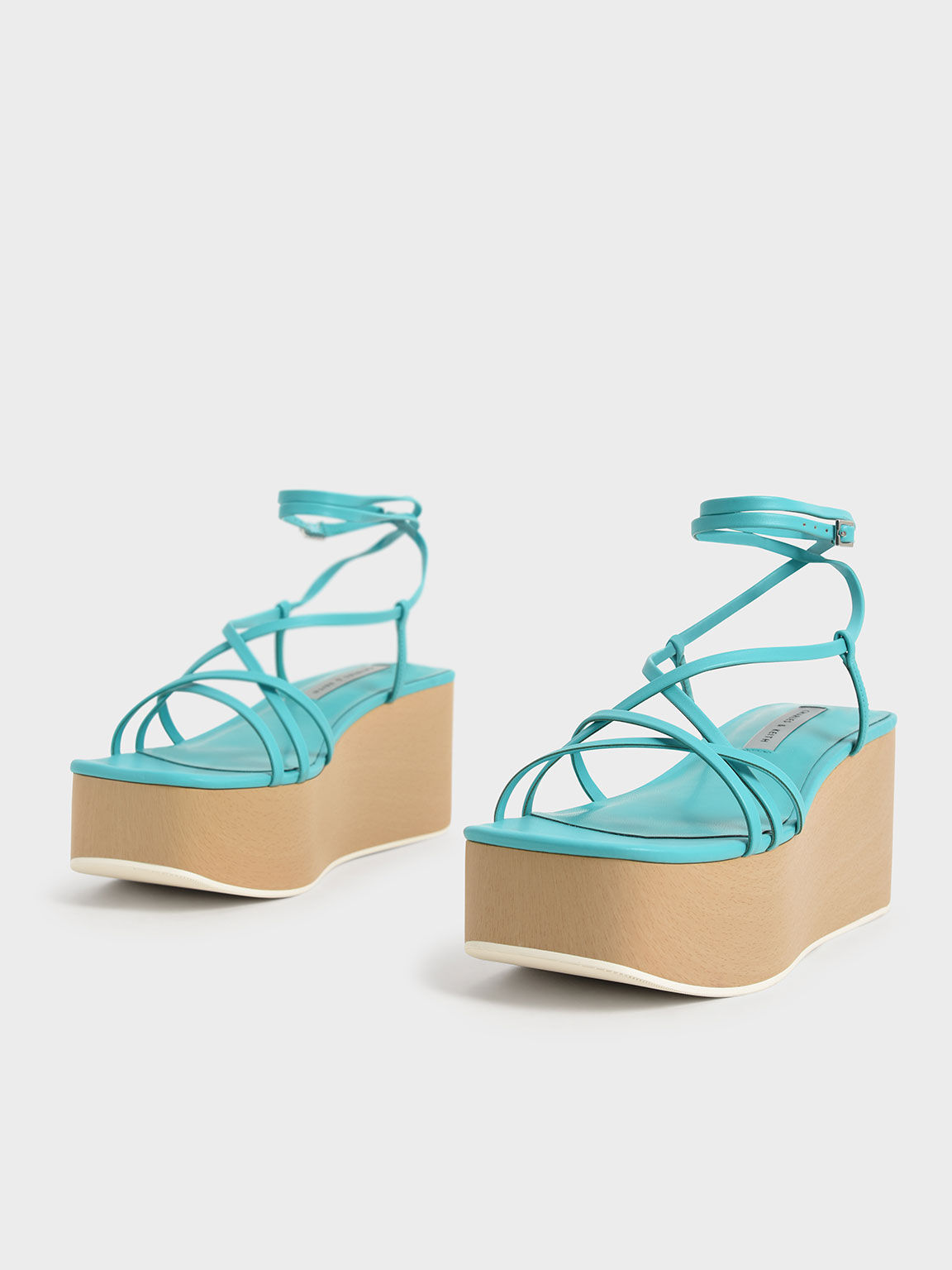Ankle & RO Platform Strap Wedges KEITH CHARLES - Turquoise