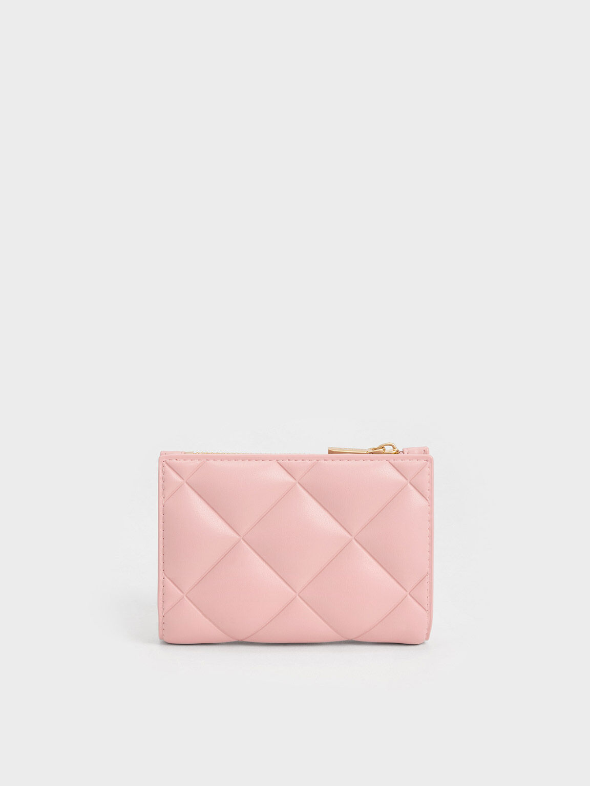 Light Pink Gemma Quilted Card Holder - CHARLES & KEITH LU
