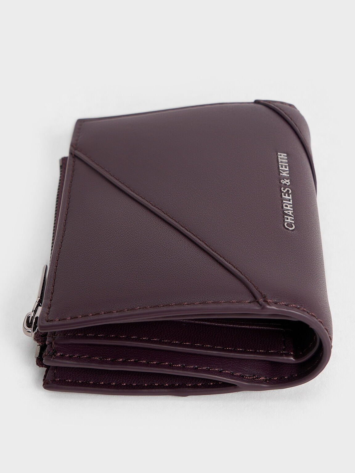 Cartera trin con bordes de punto, Plum, hi-res