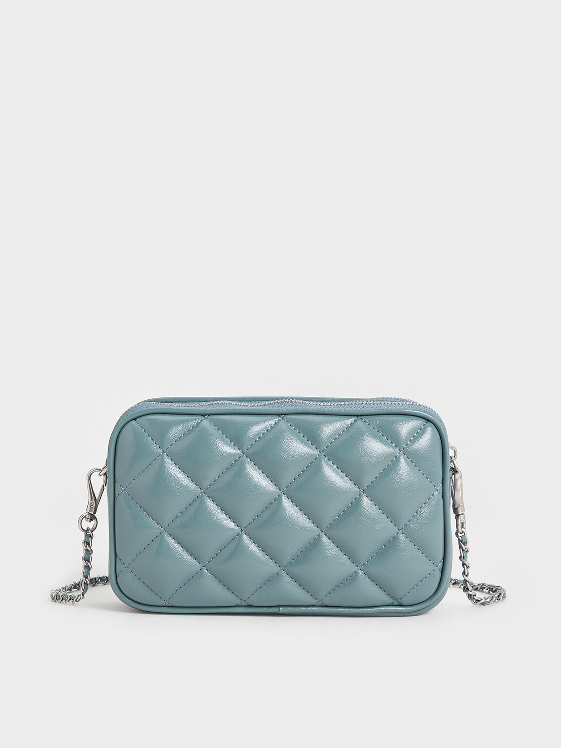 Mini sac bandoulière matelassé Apfra, Bleu Ardoise, hi-res