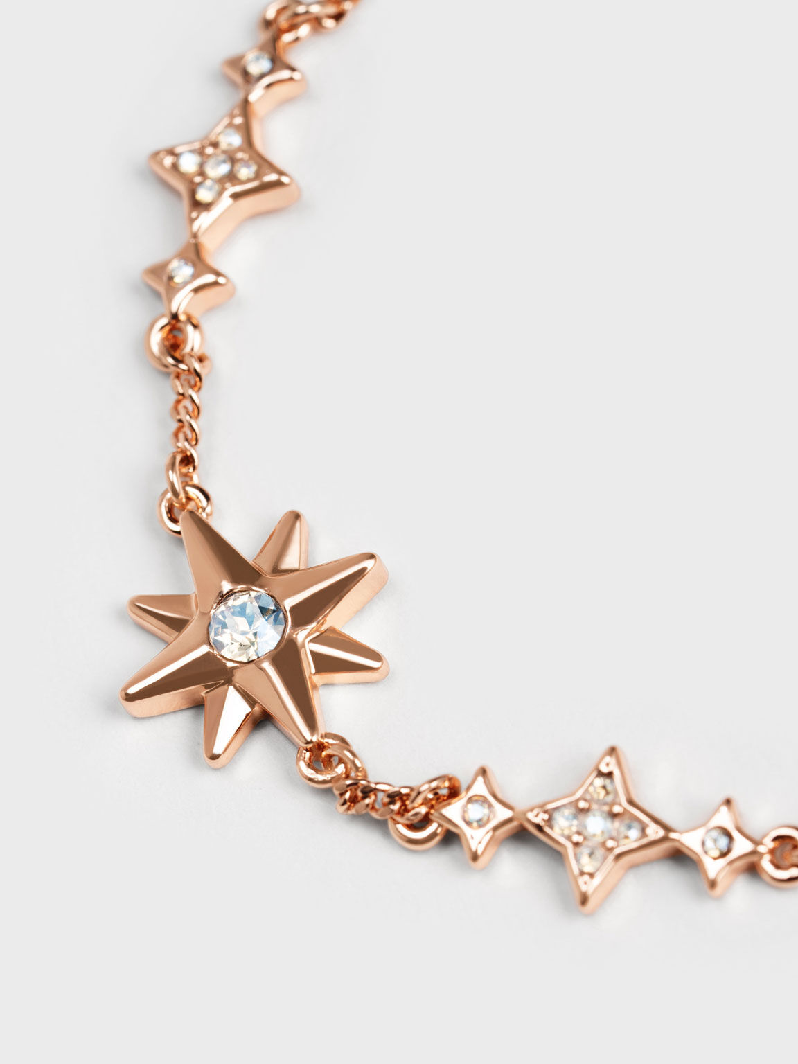Star Motif Crystal-Embellished Bracelet - Rose Gold