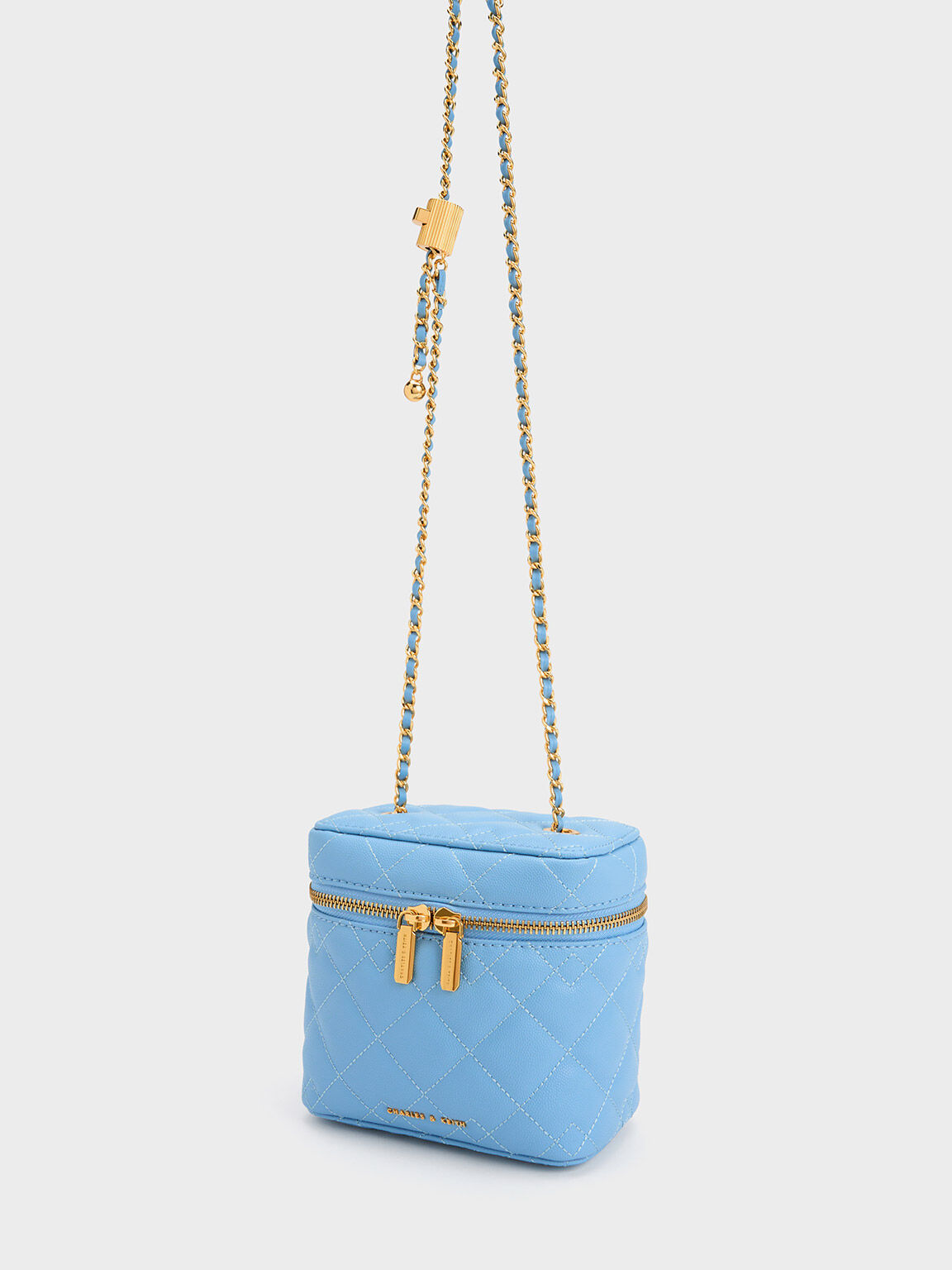 Nezu Quilted Boxy Bag - Light Blue