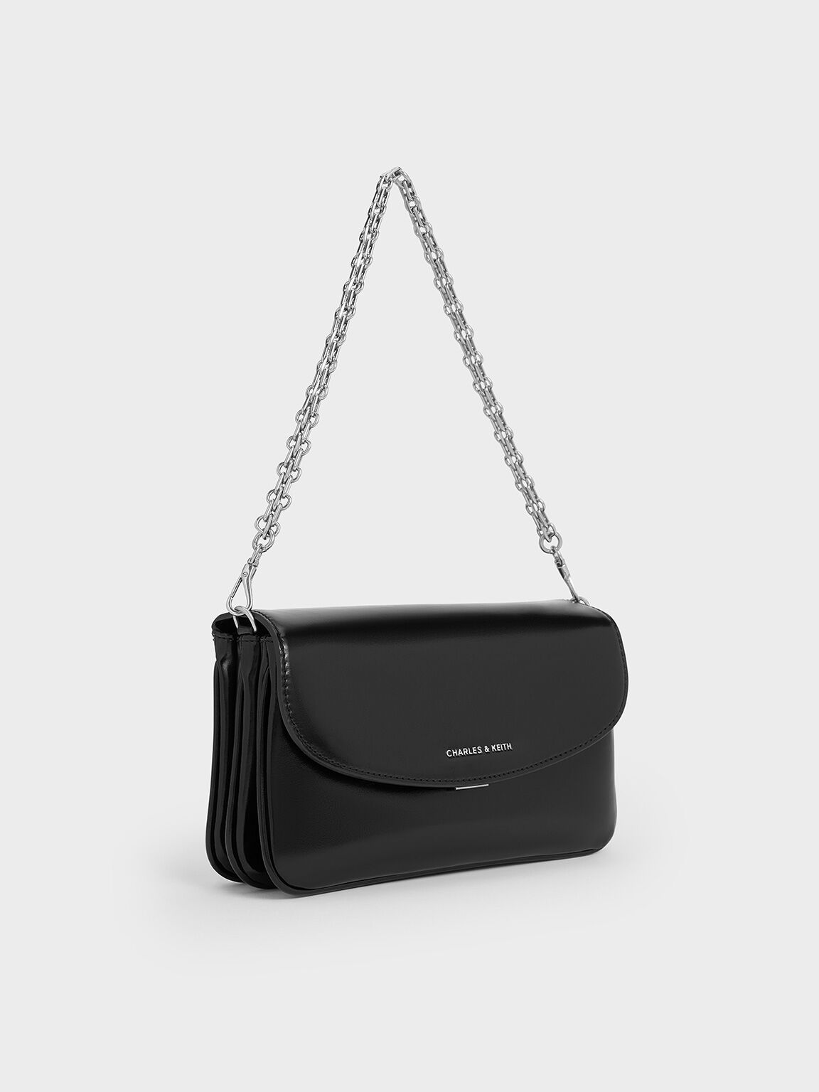 Bolso Caia con solapa delantera, Noir, hi-res