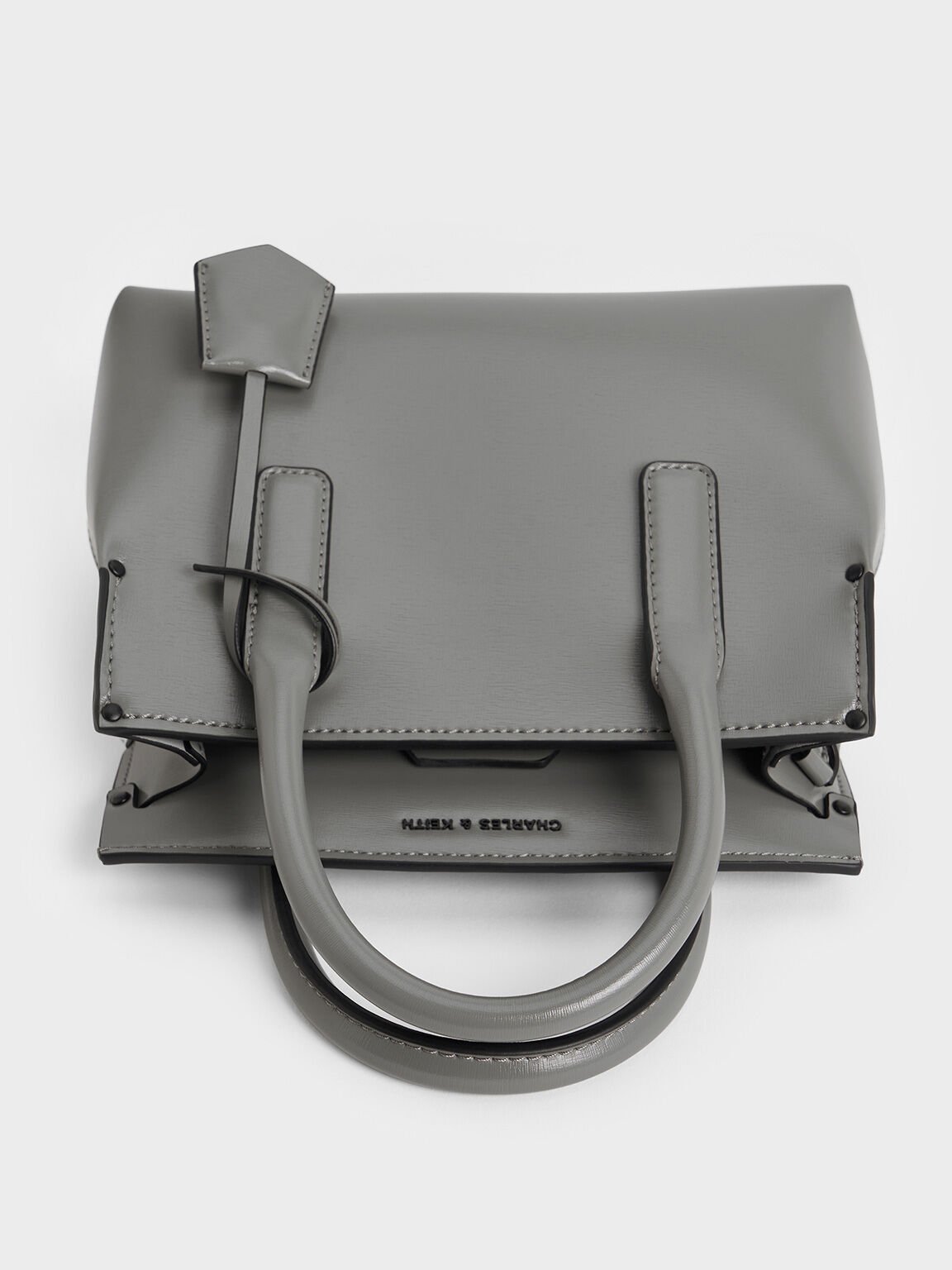 Rene Structured Top Handle Bag, Grey, hi-res