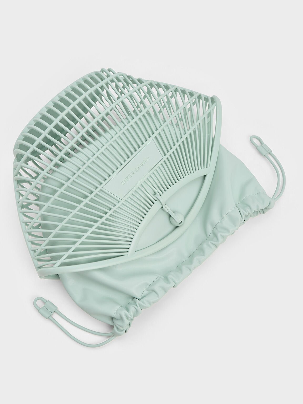 Calypso Fan Curved-Handle Bag, Sage Green, hi-res