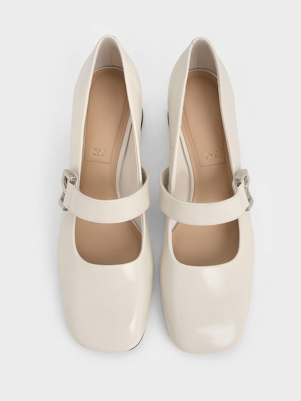 Gabine Leather Mary Jane Pumps, White, hi-res