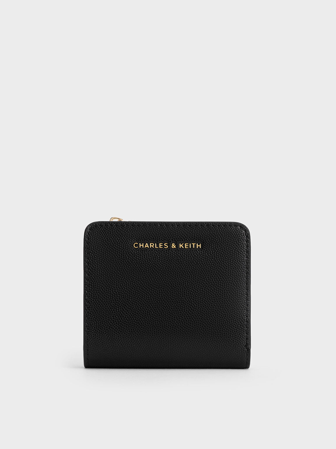 Top Zip Small Wallet, Black, hi-res