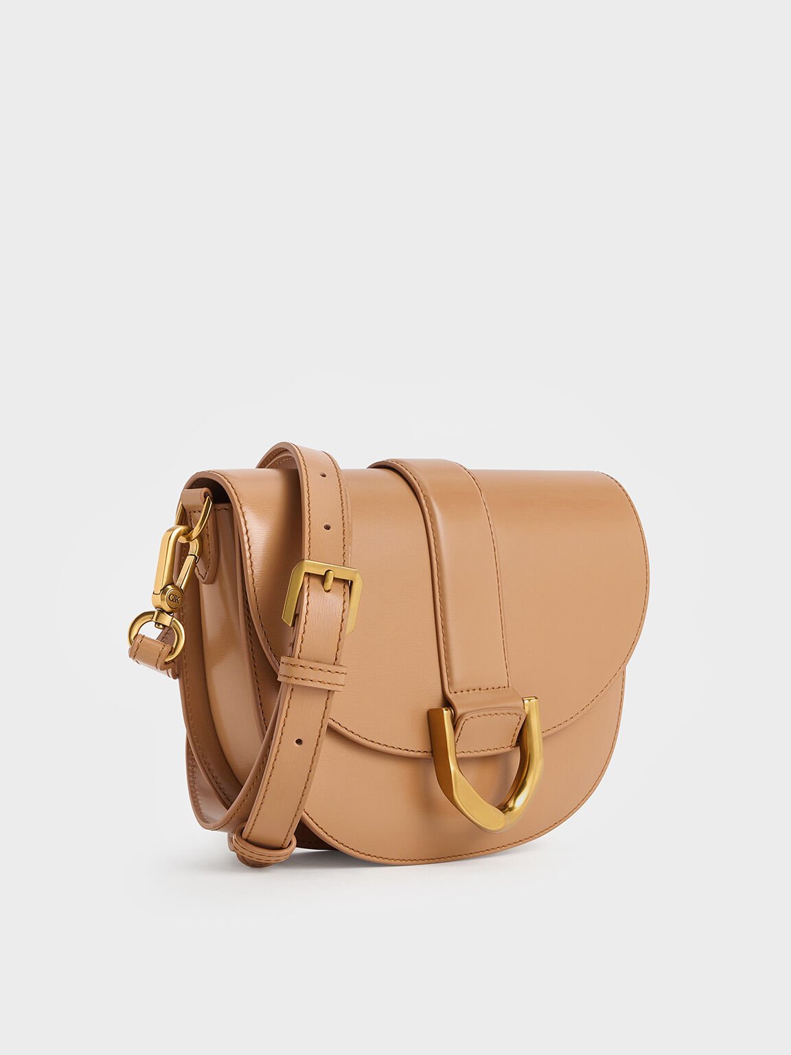 Gabine Leather Saddle Bag, Toffee, hi-res