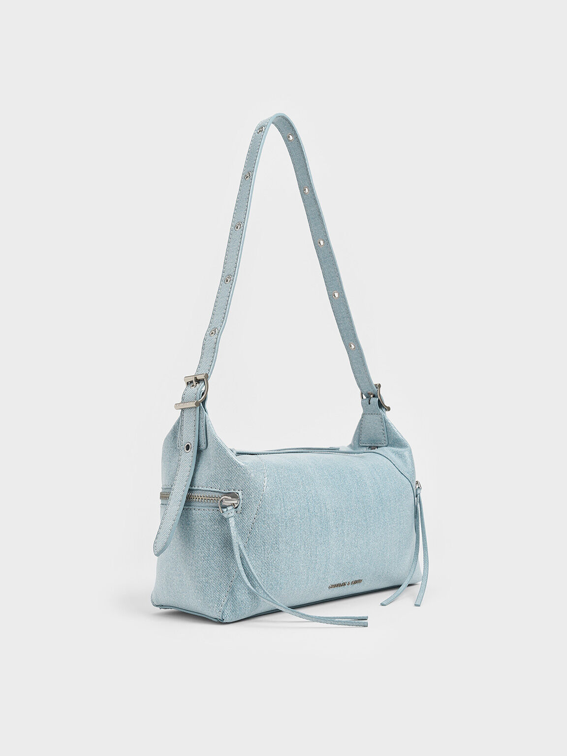 Sac hobo en denim Xylia, Bleu Denim, hi-res