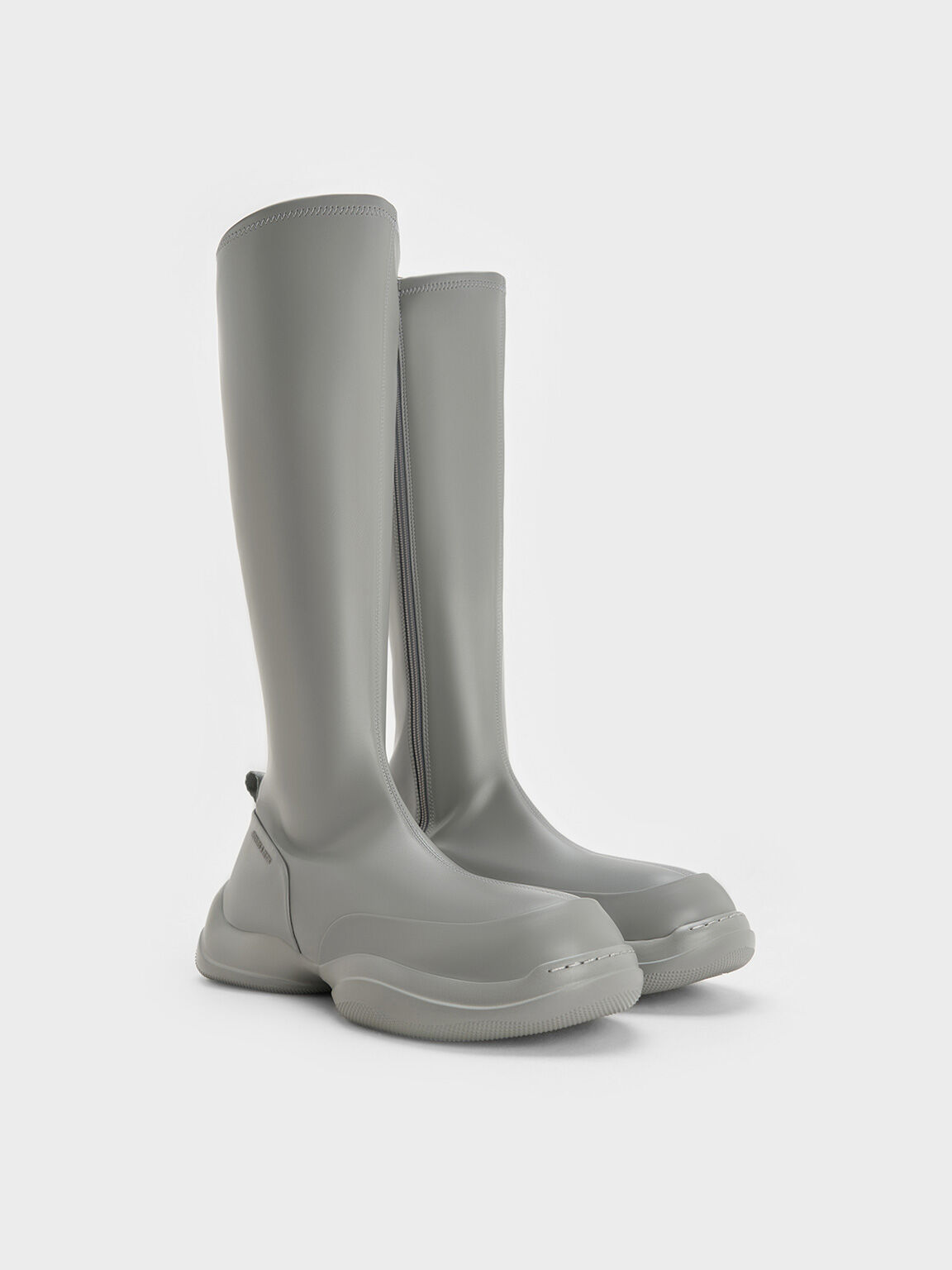 Botas a la rodilla Casey con cremallera lateral, Gris, hi-res