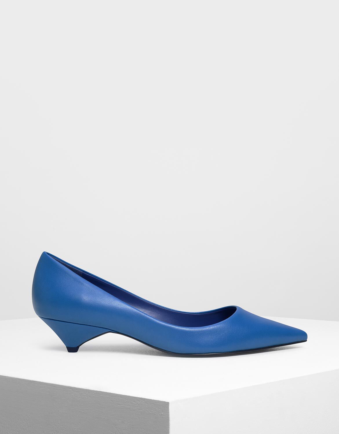 cobalt blue kitten heels