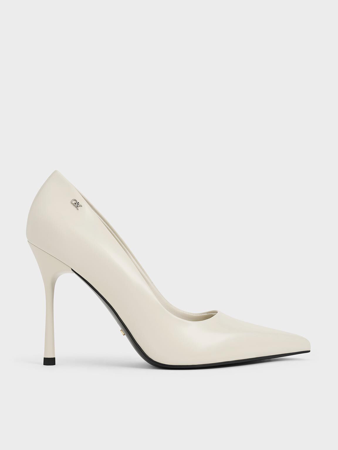 Kyra Leather Pointed-Toe Pumps, Chalk, hi-res