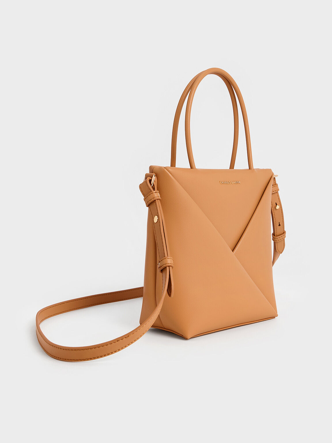 Bolso tote geométrico Midori alargado, Toffee, hi-res