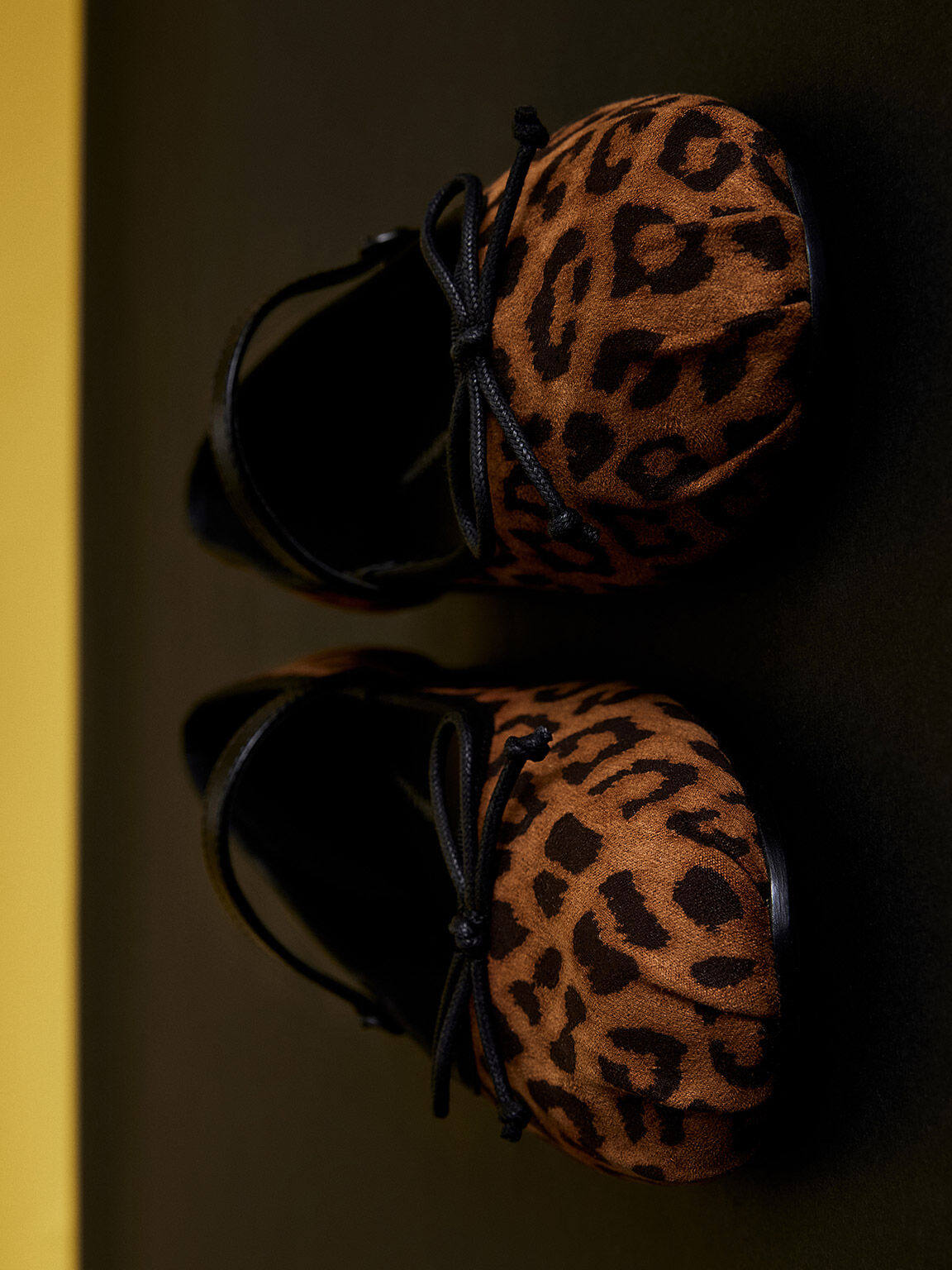 Leopard-Print Bow Mary Jane Flats, Animal Print Brown, hi-res