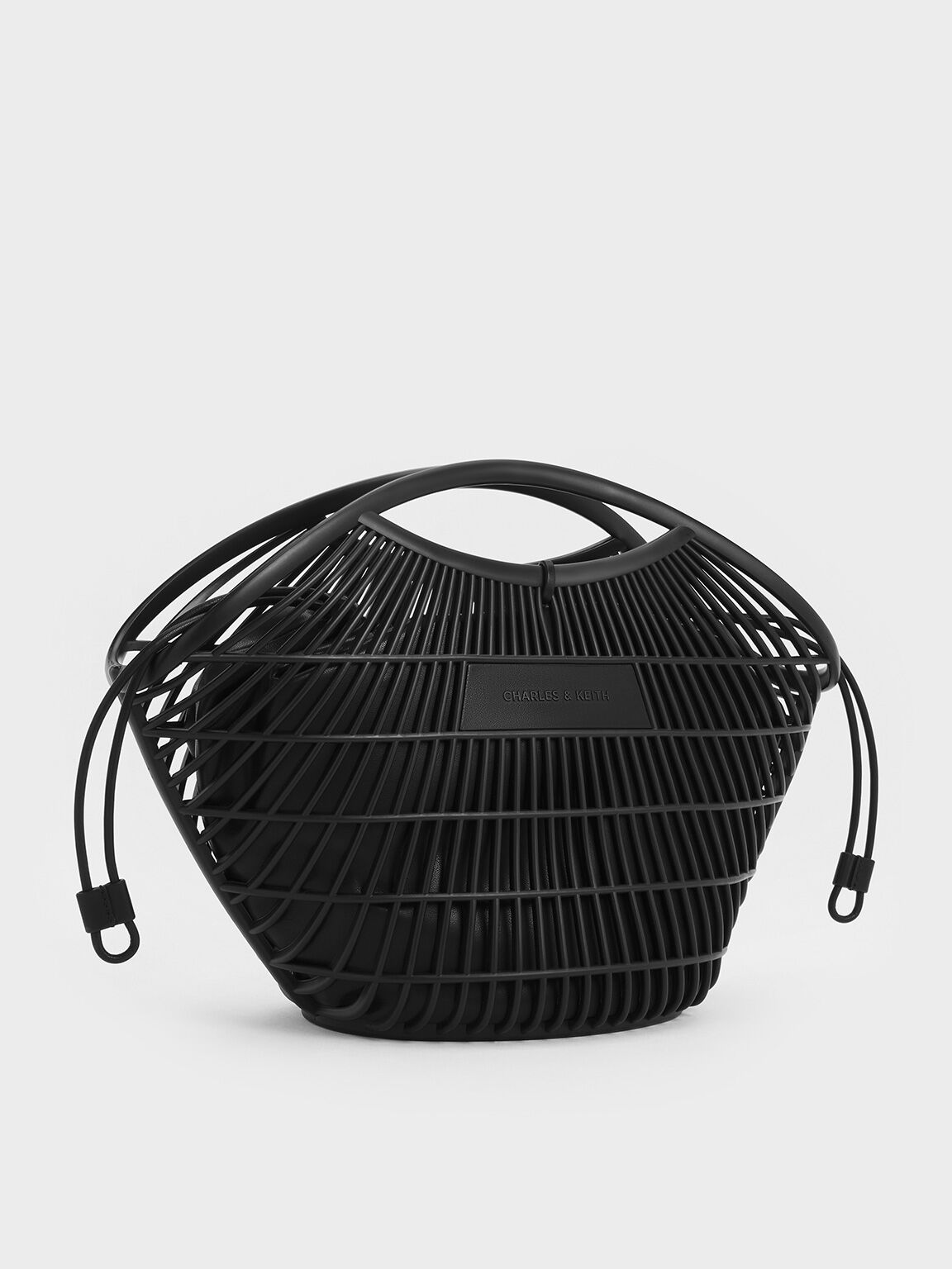 Calypso Fan Curved-Handle Bag, Jet Black, hi-res