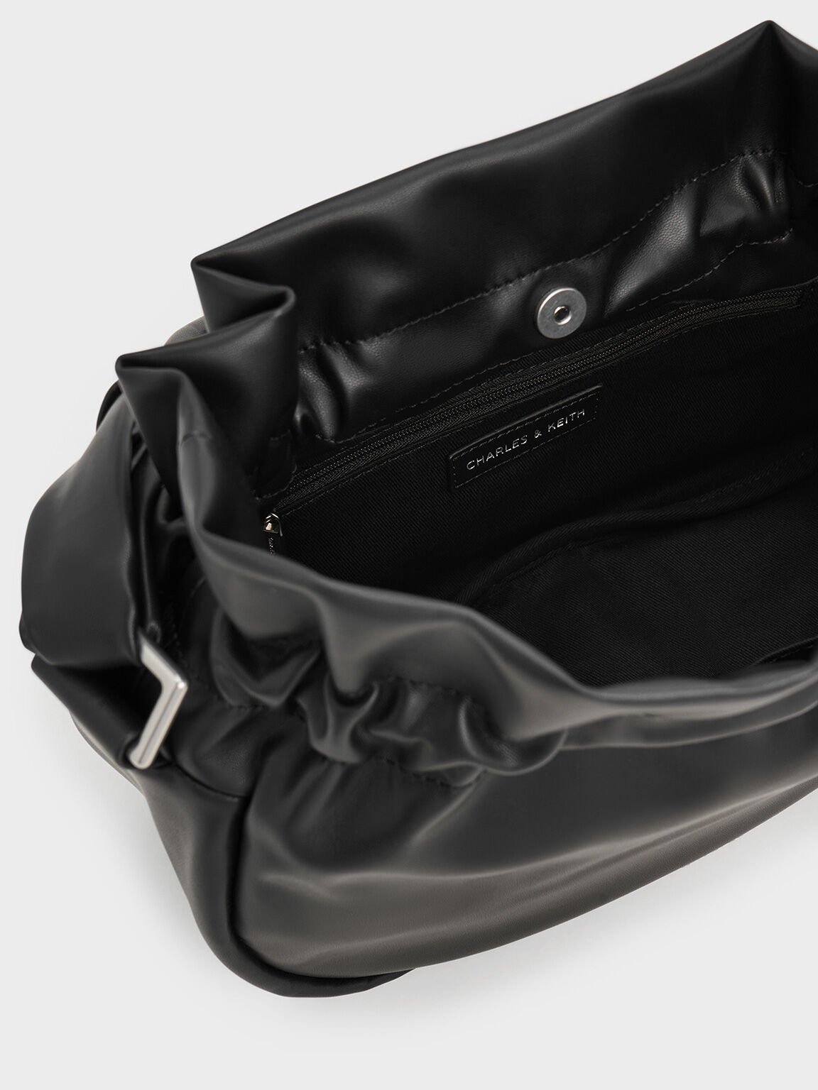 Mini sac hobo froncé Maisy, Noir, hi-res