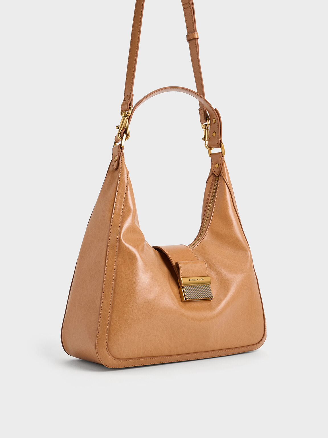 Bolso hobo Charlot, Toffee, hi-res