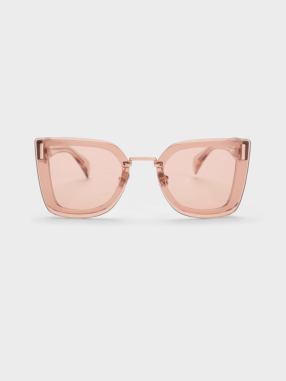 Pink Recycled Acetate Sunglasses HU CHARLES - Geometric Butterfly KEITH 