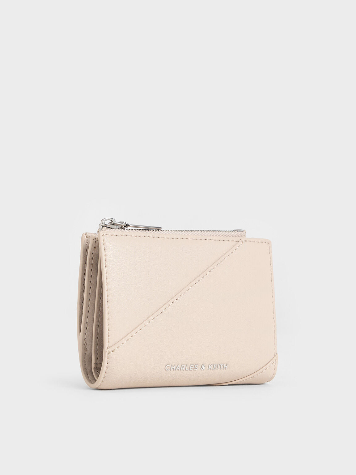 Cartera trin con bordes de punto, Oat, hi-res