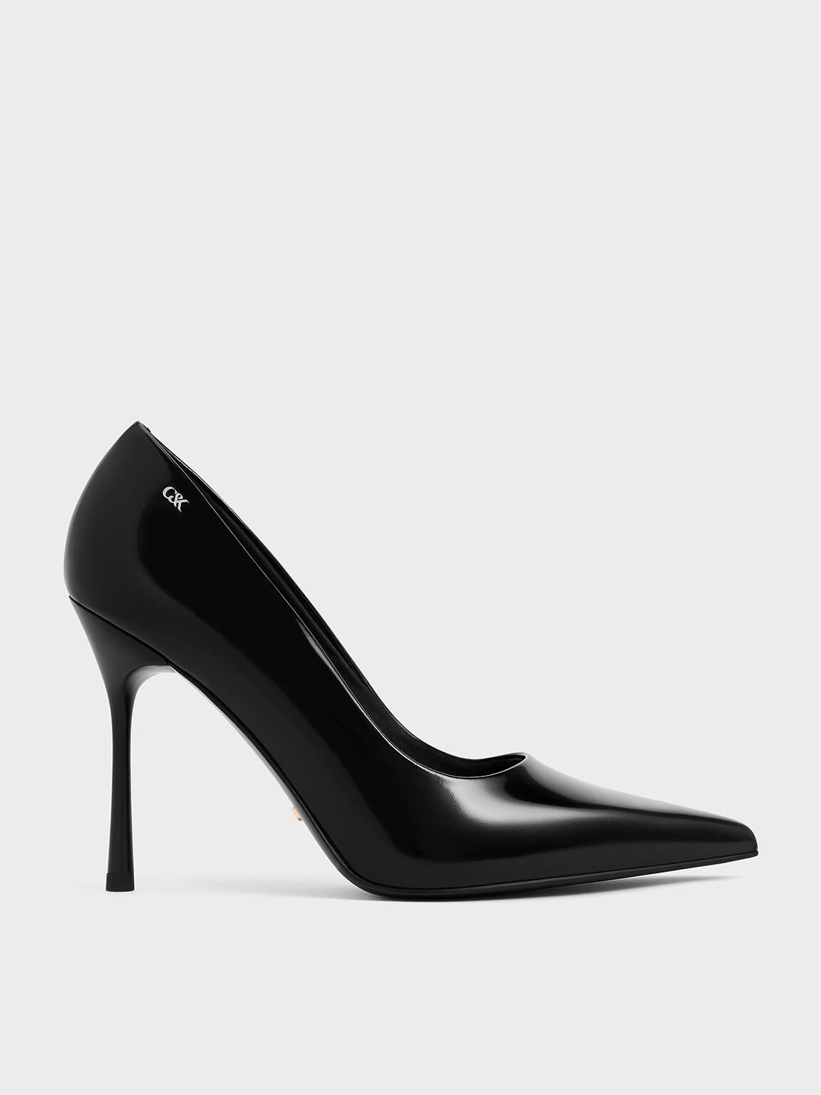 Kyra Leather Pointed-Toe Pumps, Black Box, hi-res