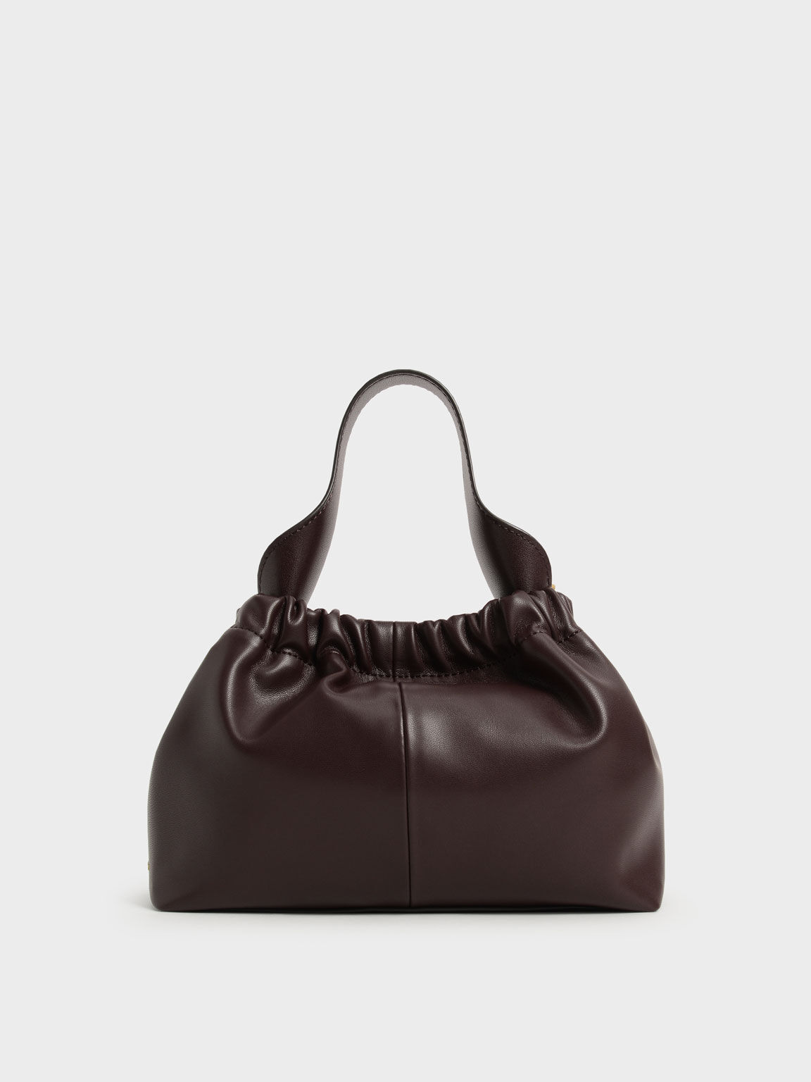 Pleated Hobo Bag Burgundy