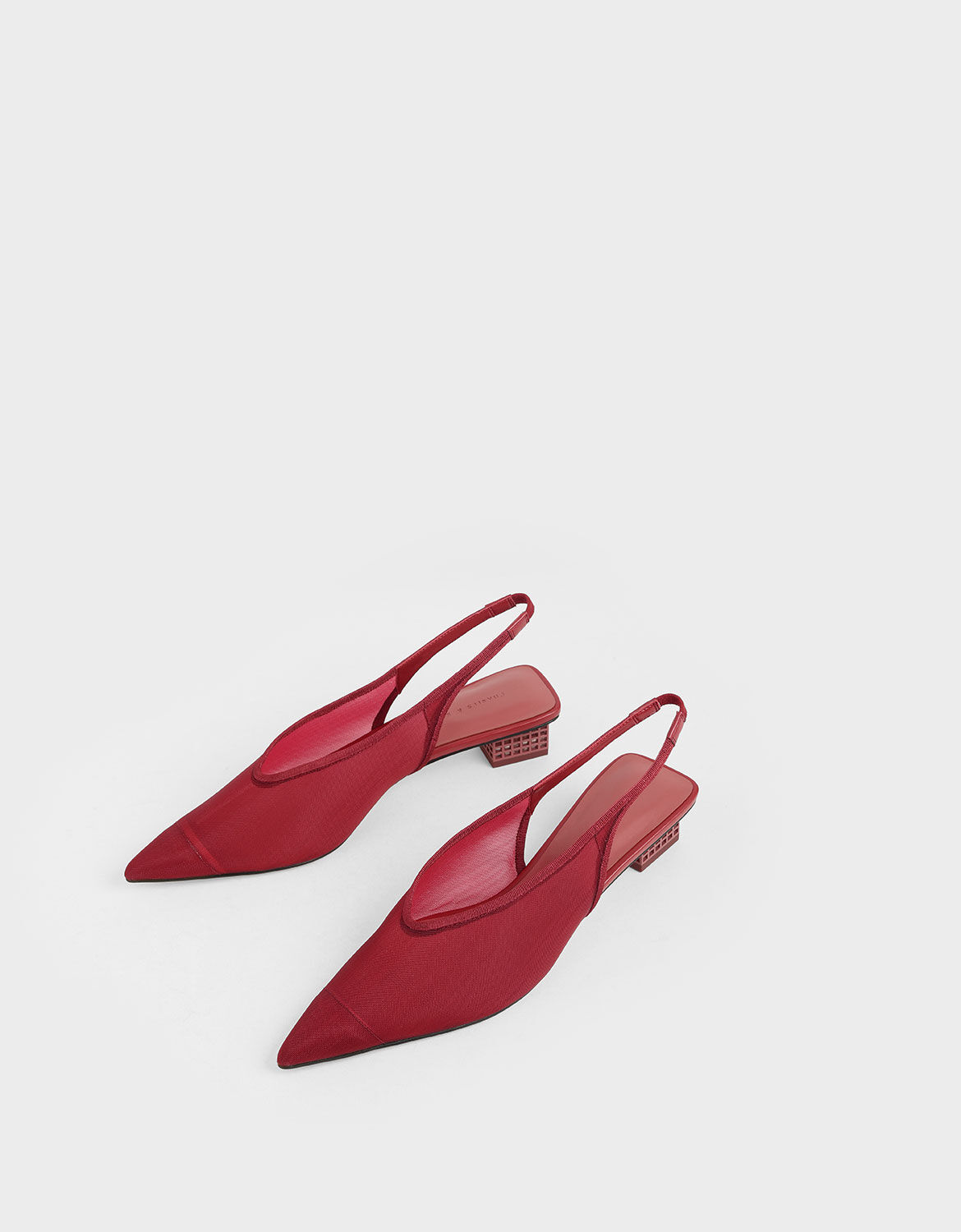red mesh heels