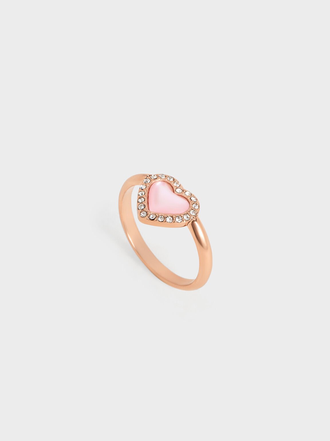 Anillo Annalise con cristal y piedra de corazón, Oro rosa, hi-res