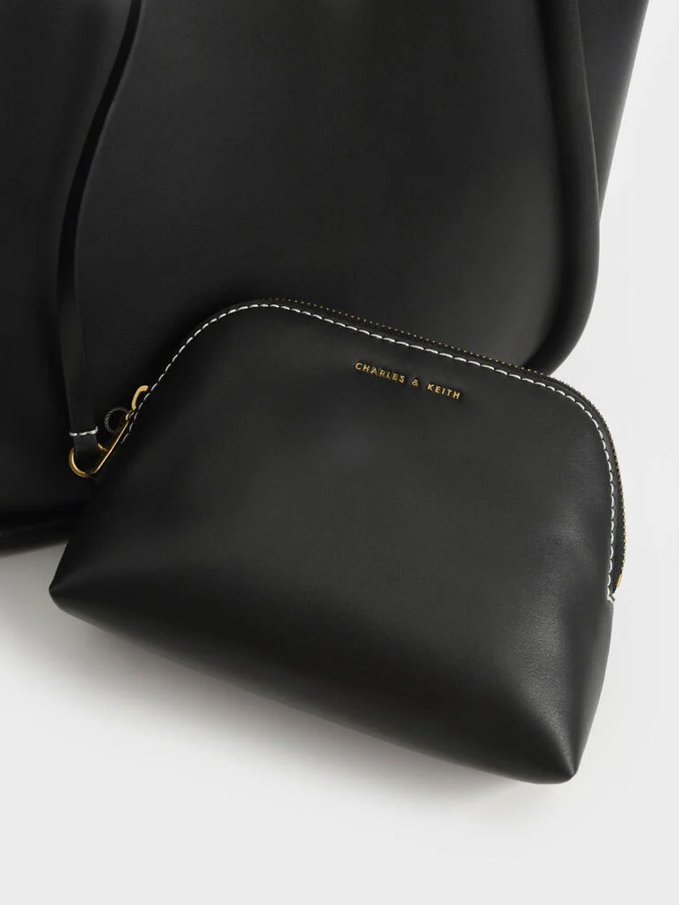 Bolso tote holgado y tubular en negro para mujer - CHARLES & KEITH