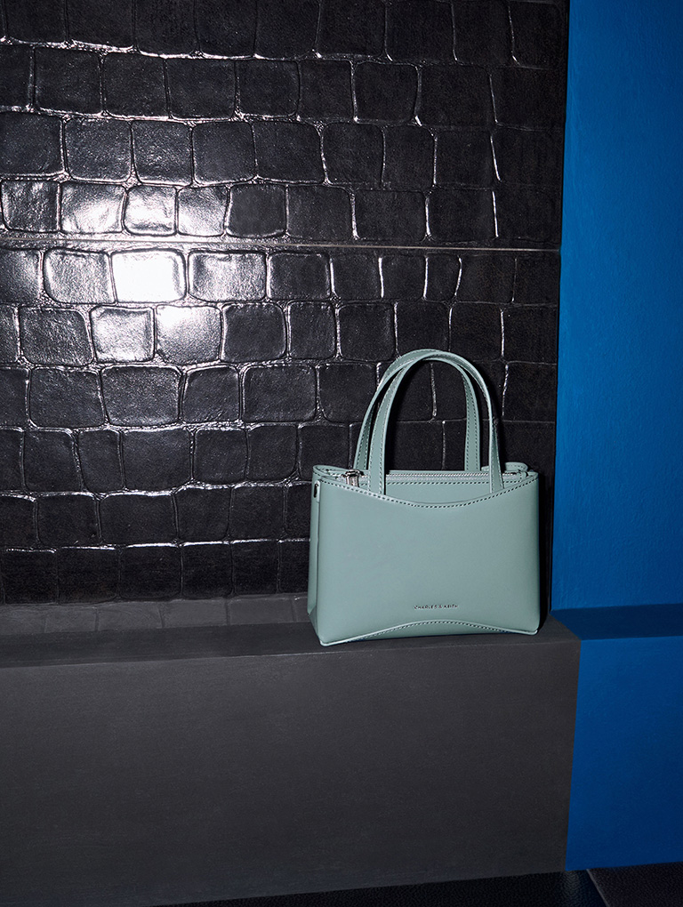 Mini Sybill Tote Bag in slate blue – CHARLES & KEITH