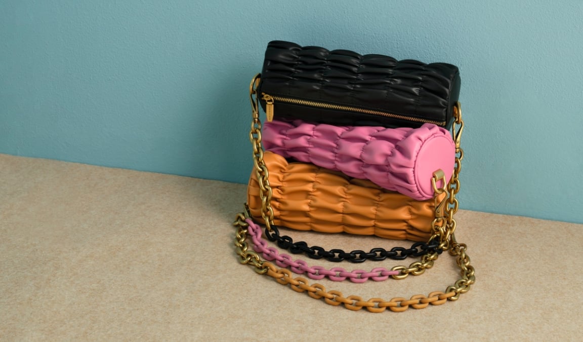 Ruched discount chain bag