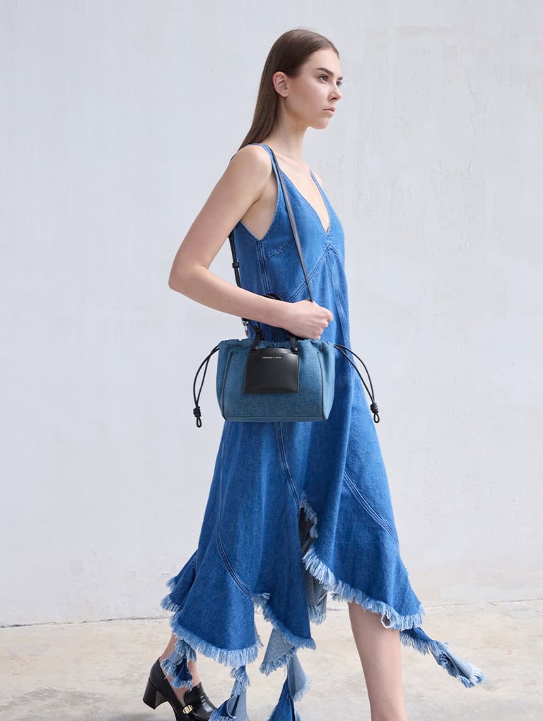 Women’s Babylon denim drawstring tote bag — CHARLES & KEITH